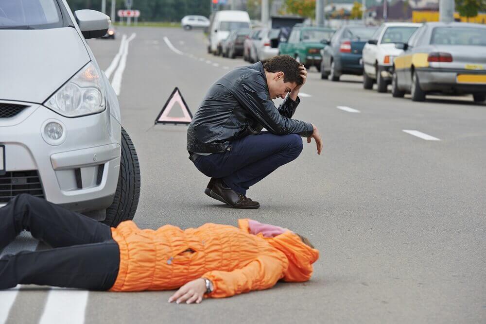 Pedestrian accident caused by distracted driver.